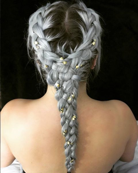 plaits with jewel accessories